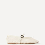 Clara Ivory Mesh Mary Jane Pumps