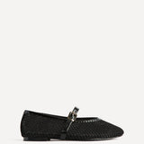 Clara Black Mesh Mary Jane Pumps