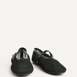 Clara Black Mesh Mary Jane Pumps