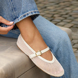 Clara Ivory Mesh Mary Jane Pumps