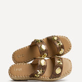 Clarity Brown Raffia Embellished Sliders