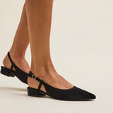 Clasica Black Velvet Pointed Toe Ballet Flats