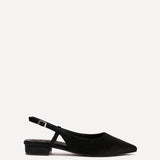 Clasica Black Velvet Pointed Toe Ballet Flats