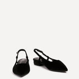 Clasica Black Velvet Pointed Toe Ballet Flats