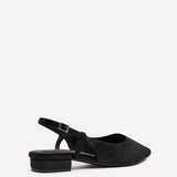 Clasica Black Velvet Pointed Toe Ballet Flats