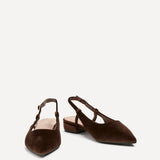Clasica Brown Velvet Pointed Toe Ballet Flats