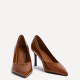 Classic Cognac Patent Court Heels