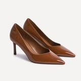 Classic Cognac Patent Court Heels