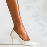 Classic Bridal Ivory Satin Court Heels