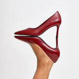 Classic Red Faux Leather Court Heels