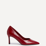 Classic Red Faux Leather Court Heels