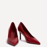 Classic Red Faux Leather Court Heels