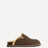 Collected Brown Faux Fur Mule Loafers