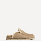 Collected Taupe Faux Fur Mule Loafers