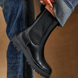 Command Black Chunky Chelsea Boots