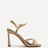Compelled Gold Stiletto Heeled Sandals