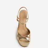 Compelled Gold Stiletto Heeled Sandals