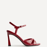 Compelled Red Stiletto Heeled Sandals