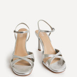 Compelled Silver Stiletto Heeled Sandals