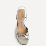Compelled Silver Stiletto Heeled Sandals