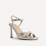 Compelled Silver Stiletto Heeled Sandals