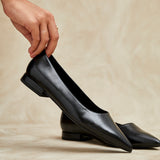 Compete Wide Fit Black Faux Leather Pumps