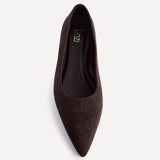 Compete Wide Fit Brown Faux Suede Pumps