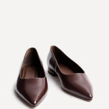 Compete Wide Fit Brown Faux Leather Pumps