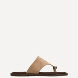 Contain Beige Toe Ring Flat Sandals