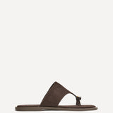 Contain Brown Toe Ring Flat Sandals