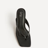 Contrast Black Mule Heels