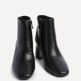 Cove Black Heeled Ankle Boots