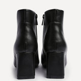 Cove Black Heeled Ankle Boots