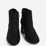 Cove Black Faux Suede Ankle Boots
