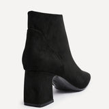 Cove Black Faux Suede Ankle Boots
