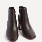 Cove Brown Faux Leather Ankle Boots