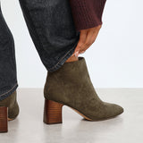 Cove Khaki Faux Suede Ankle Boots