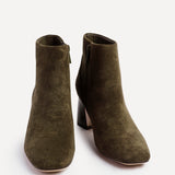 Cove Khaki Faux Suede Ankle Boots