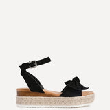Cupid Black Flatform Espadrille Sandals