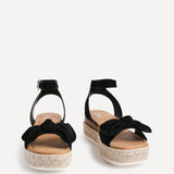 Cupid Black Flatform Espadrille Sandals