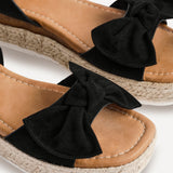 Cupid Black Flatform Espadrille Sandals