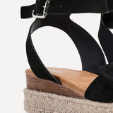 Cupid Black Flatform Espadrille Sandals