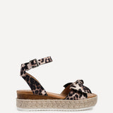 Cupid Leopard Print Flatform Espadrille Sandals