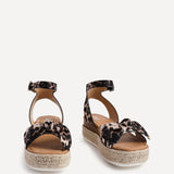 Cupid Leopard Print Flatform Espadrille Sandals