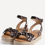 Cupid Leopard Print Flatform Espadrille Sandals
