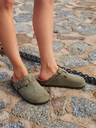 Cyrus Khaki Soft Footbed Clogs