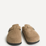 Cyrus Taupe Soft Footbed Clogs