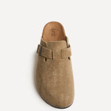 Cyrus Taupe Soft Footbed Clogs