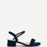 Carlie Wide Fit Navy Faux Suede Low Heels
