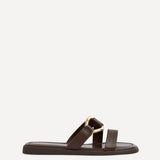 Cassandra Brown Double Strap Sandals